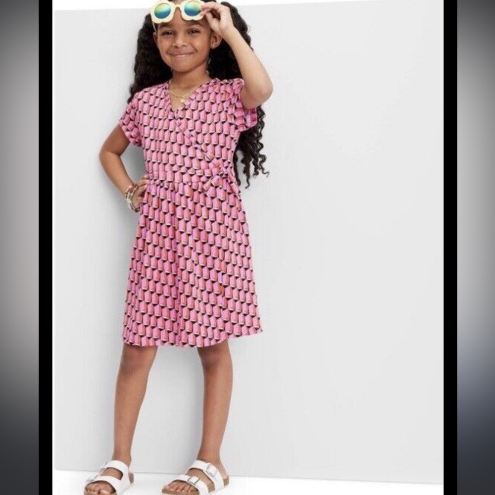 NEW‎ Sold out DVF Diane Von Furstenberg Target Pink faux wrap dress Girls 10